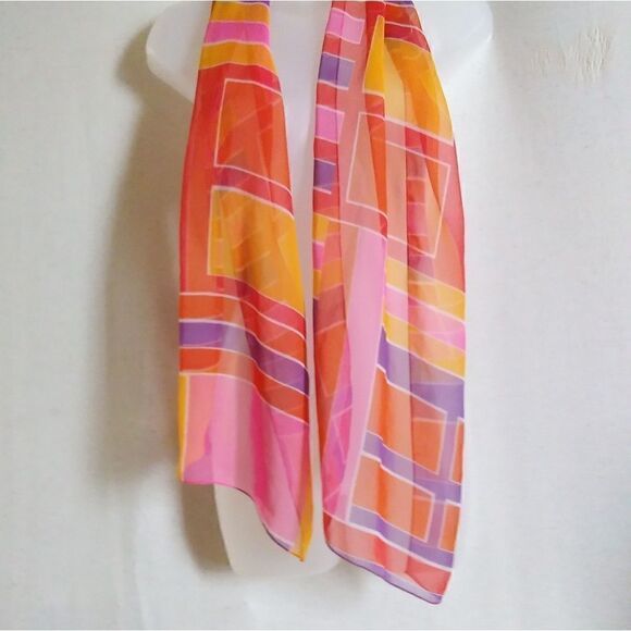 SCARF 70's Look  Chiffon Pretty - Picture 1 of 4